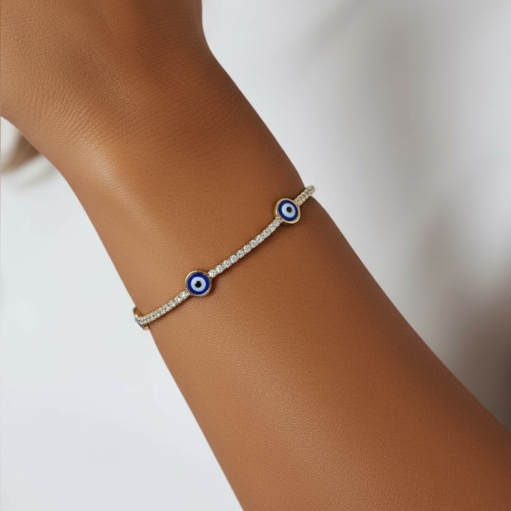 Evil Eye Tennis Bracelet - 18K Gold Filled